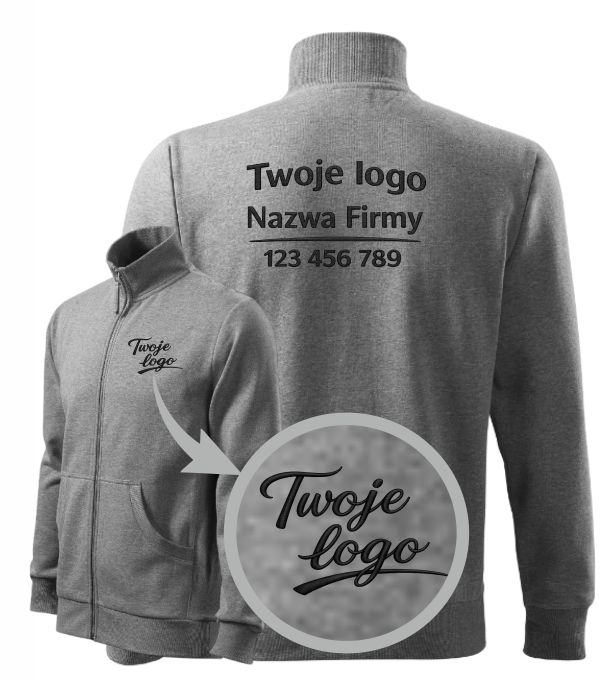 Bluza męska Malfini Adventure 407 – bluza rozpinana z zamkiem pod haft i nadruk