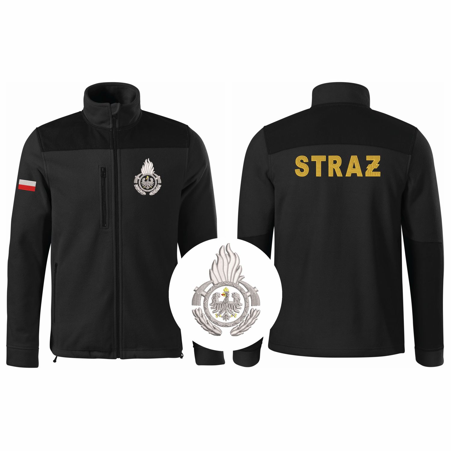 Polar strażacki OSP z haftem Ognik srebrny – 340 g/m²