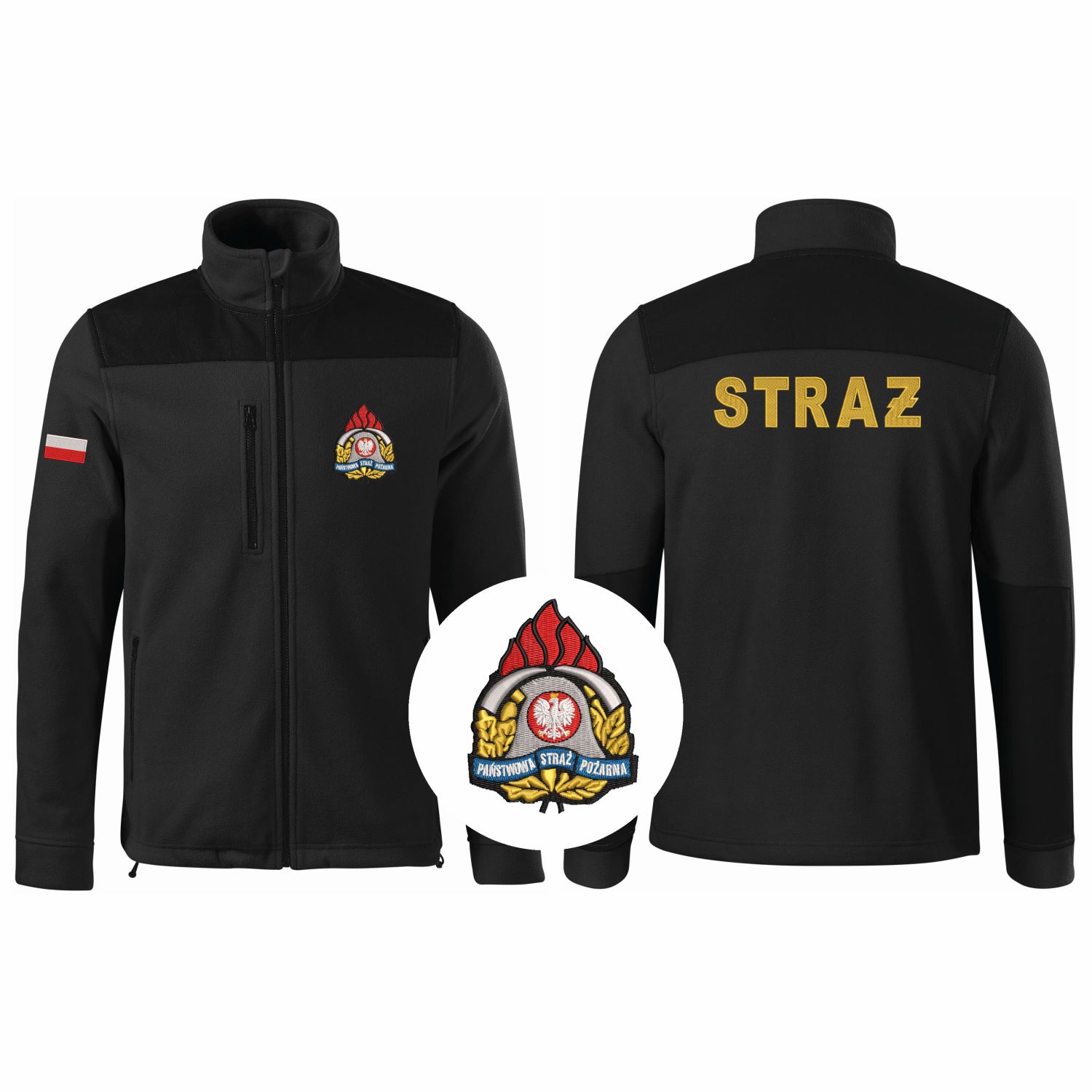 Polar strażacki PSP z kolorowym haftem – 340 g/m²