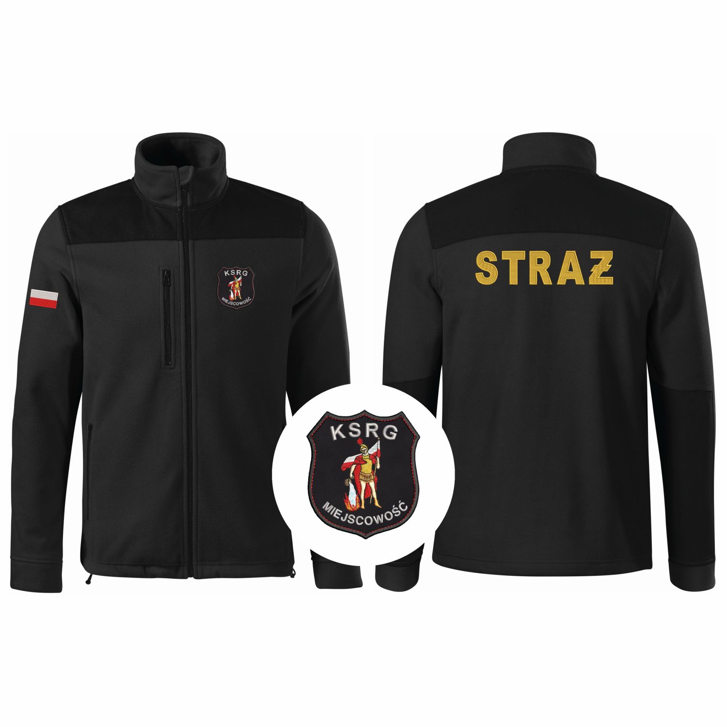 Polar strażacki OSP Św. Florian z haftem – 340 g/m²